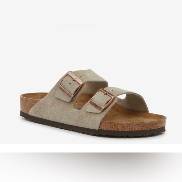 Birkenstock Sandals Arizona Kids EU 31/US 13 Soft Footbed Taupe Suede 2 Strap - Picture 1 of 13